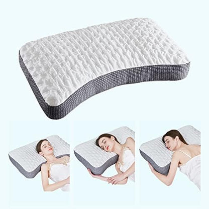  Tiooii Cooling Side Sleeper Pillow, Curved Pillow For Side Sleeper With Gusset,Adjustable Memory Foam Pillow With Washable Pillow Case(Queen Size)
