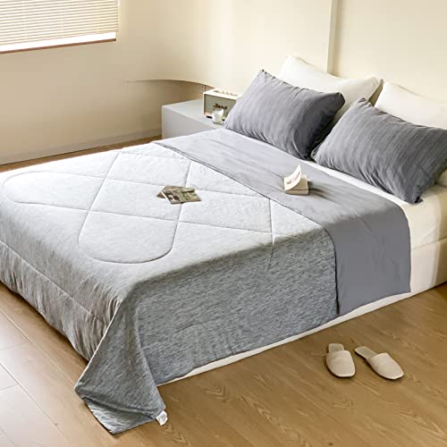  INGEROOM Cooling Comforter For Hot Sleepers Absorbs Body Heat To Keep Cool, Cold Tech Fabric,Summer Comforter Machine Washable Cooling Blanket For Hot Sleepers - King Size（Grey 90'' X 108''）