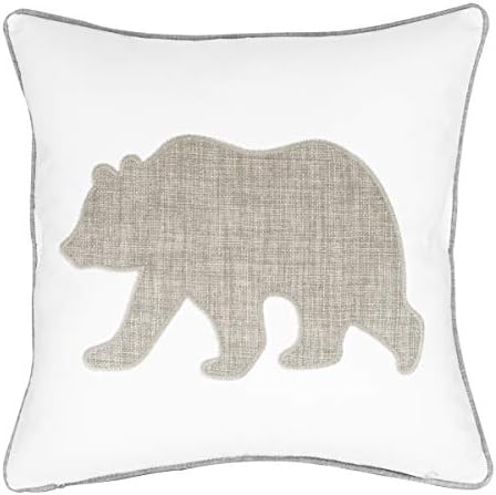  Millianess Animal Cotton Throw Pillow Covers Deer Head Embroidered 18x18 Inches For Couch Cushions Covers (White) …