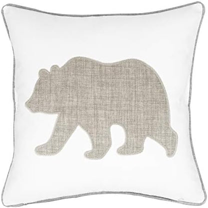  Millianess Animal Cotton Throw Pillow Covers Deer Head Embroidered 18x18 Inches For Couch Cushions Covers (White) …
