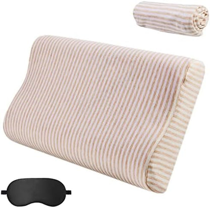  Eucoz Replacement Pillow Case For Contour Pillow,Zippered Pillow Cover For Memory Foam Neck Pillow,Soft Cotton Pillow Protector For Neck Cervical Pillow,Latex Pillow