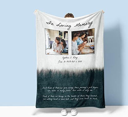  Personalized Memorial Blanket Collection, Custom Keepsake Throw, Sympathy Gift, Remembrance Gift, Memory Gifts (Design 1, 50" X 60" Medium Minky Fleece)…