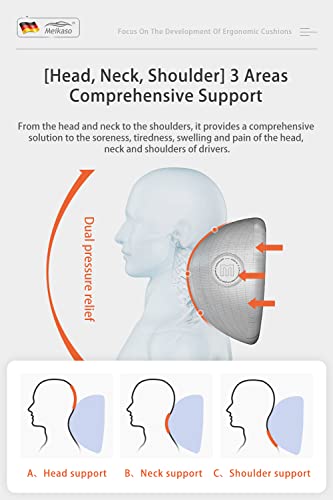  Meikaso Lumbar Support Pillow For Car And Headrest Neck Pillow Kit-Ergonomically Design Back Cushion For Car, Sciatica Pain Relief, Memory Foam Lumbar Pillow For Office Chair (17.7”x 15”x 3.8”)