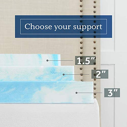  Ealy 2" SealyChill Gel Memory Foam Mattress Topper, King, White