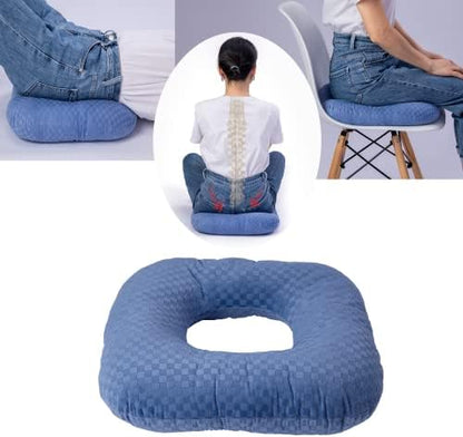  Wuronsa Donut Pillow For Tailbone Pain Relief Seat Cushion, Orthopedic Hemorrhoid Pillow, Postpartum Pregnancy Pressure Ulcer Pillow, Sitting Pressure Relief, For Home, Office, And Car (Blue)