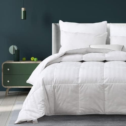  Goose Feather Down Comforter King Size Lightweight Down Comforter White Down Duvet Insert King Down Bedding Comforter With 100% Cotton Shell 500TC Count 106 X 90 Inches