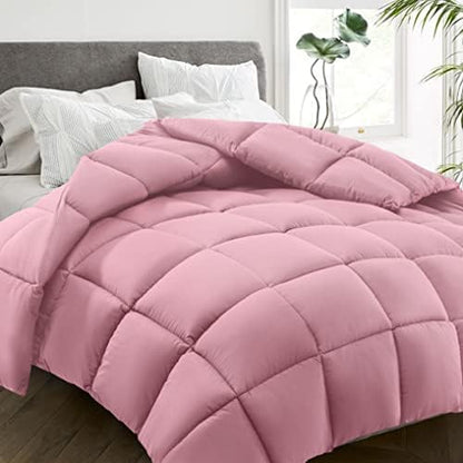  All Season Queen Size Bed Comforter - Cooling Down Alternative Quilted Duvet Insert With Corner Tabs - Winter Warm - Machine Washable - Dark Grey