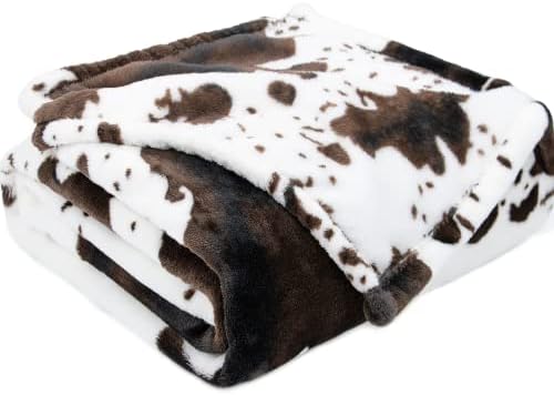  Fleece Blanket Cow Print Soft Throw Blanket Lightweight Throw Blanket