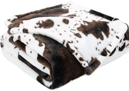  Fleece Blanket Cow Print Soft Throw Blanket Lightweight Throw Blanket