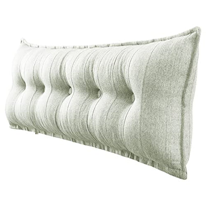  WOWMAX Rectangular Headboard Pillow Bolster Pillow For Bed Back Rest Pillow For Sitting In Bed Daybed Pillows Back Support Pillow For Bed Reading Pillow Grey-Beige Queen