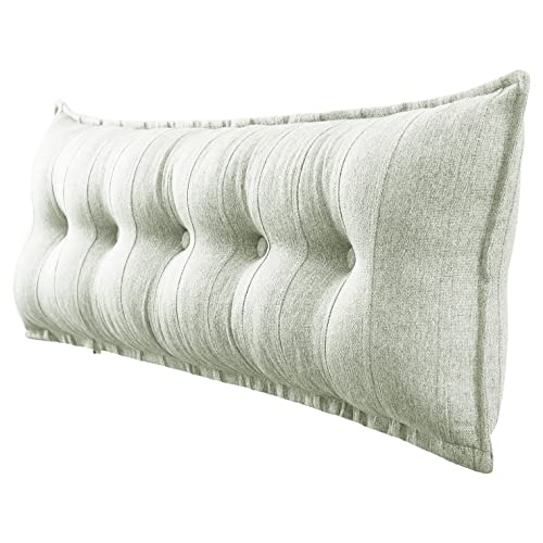  WOWMAX Rectangular Headboard Pillow Bolster Pillow For Bed Back Rest Pillow For Sitting In Bed Daybed Pillows Back Support Pillow For Bed Reading Pillow Grey-Beige Queen