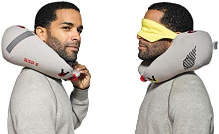  Yogibo Star Wars Travel Pillow For Airplanes, Sleeping, Resting, Neck Support Pillow, Includes Attached Eye Mask, Rebel