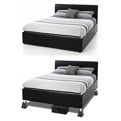  Home-it 5 To 6-inch SUPER QUALITY Black Bed Risers, Helps You Storage Under The Bed 4-pack (Black)