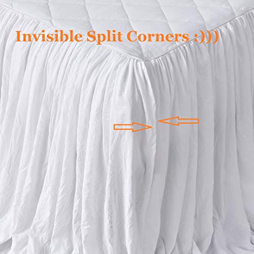  Ueen's House Ruffle Skirt Bedspread French Country Bedspread White King Size 3 Piece Set