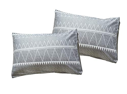  Bohemian Duvet Cover Queen, 3PC (1 Duvet Cover + 2 Pillowcases) Utrl Soft Duvet Cover Sets Gray Triangle Pattern, Luxury Hypoallergenic Comforter Cover (Queen)