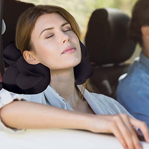 Total Pillow Airplane Travel Pillow, Brushed Microfiber Neck-, Head-, And Lumbar-Support Pillow, Microbead Twistable/Contours Any-Position Travel Pillow, Black
