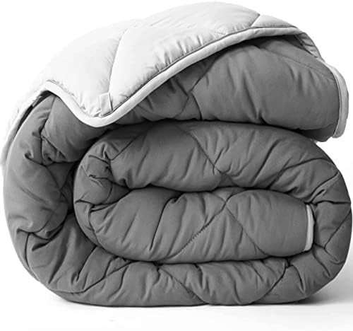  Black/Gray Down Alternative Comforter King/Cal King - Cooling Breathable Premium Oversized Soft Reversible Microfiber Duvet Insert