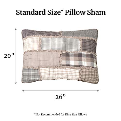 Pillow Sham - Smoky Cobblestone Contemporary Decorative Pillow Cover With Patchwork Pattern - Standard