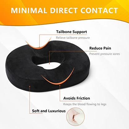  Donut Pillow For Tailbone Pain Memory Foam, Cushion For Tailbone Pain, Butt Cushion For Tailbone Pain, Butt Pillow For Tailbone, Coccyx Cushion, For Hemorrhoids For Car, Truck, Office