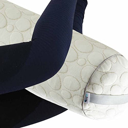  Kingnex Zipper Adjustable Under Knees Bolster Roll Pillow To Relief Lower Back Pain Or Between Legs For Side Sleepers Shredded Latex Cyliner With Organic Cotton Cover 20x8