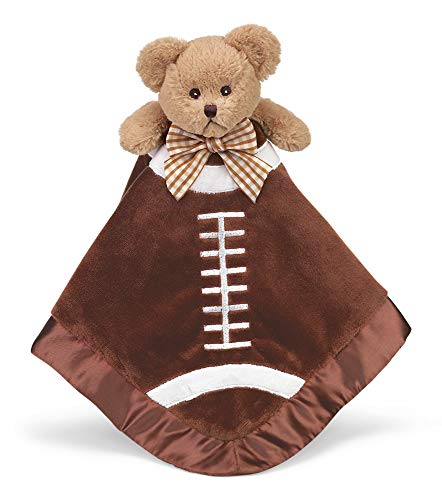  Bearington Baby Touchdown Snuggler, Football Plush Stuffed Animal Teddy Bear Security Blanket, Lovey 15"