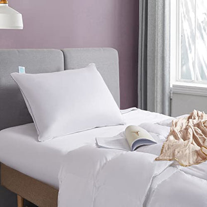  MARTHA STEWART 400 Thread Count White Down Soft Bed Neck Pillow - Jumbo Size