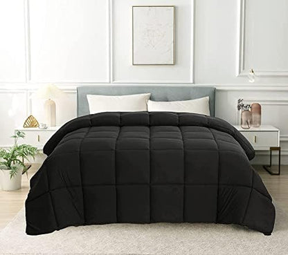  Cozynight Down Alternative Comforter-All Season Queen Comforter Duvet Insert With Corner Tabs-Breathable-Diamond Stitched Reversible White Comforter 90x90 Inches
