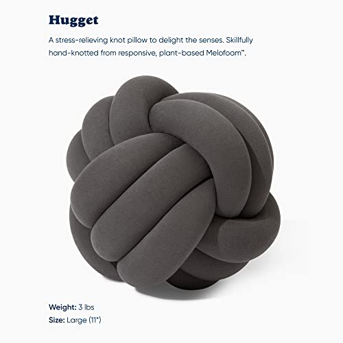  Bearaby Hand-Crafted Knot Pillow Ball - Relieve Stress With Oeko-TEX Certified Organic And Gently Weighted Material - Handcrafted From Natural Rubber Foam (Asteroid Grey, Large)