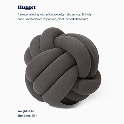  Bearaby Hand-Crafted Knot Pillow Ball - Relieve Stress With Oeko-TEX Certified Organic And Gently Weighted Material - Handcrafted From Natural Rubber Foam (Asteroid Grey, Large)