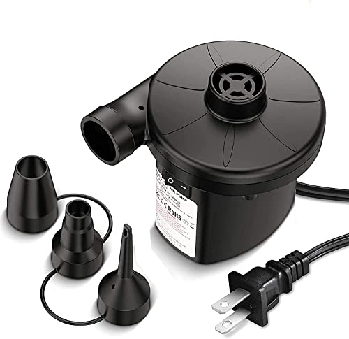  Electric Air Pump For Inflatables,Air Mattress Pump With 3 Nozzles Air Pump For Pool Inflatables(130W)