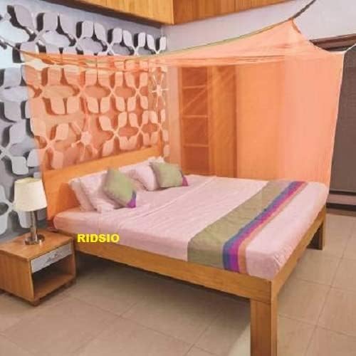  RIDSIO Mosquito Net For Single Bed Double Bed Machardani Netting (5x7ft. For Queen Size Bed, Ivory)