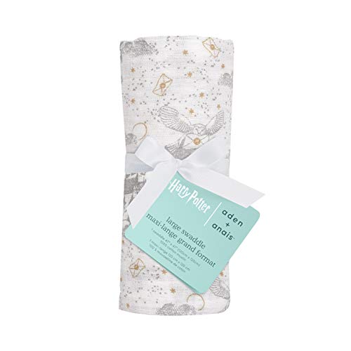  Aden + Anais Harry Potter Swaddle Blanket, Boutique Muslin Blankets For Girls & Boys, Baby Receiving Swaddles, Ideal Newborn & Infant Swaddling Set, Perfect Shower Gifts, Single, Harry Potter