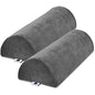  2 Pack Large Half Moon Bolster Pillow For Legs, Knees, Lower Back And Head, Lumbar Support Pillow For Bed, Sleeping | Semi Roll For Ankle And Foot Comfort - Machine Washable Cover, Grey