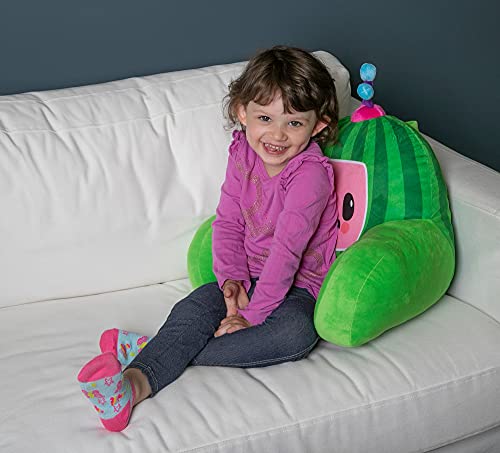  CoComelon Kids Back Resting Pillow For Reading And Watching TV – Bed Rest Pillow With Arms To Lounge With Comfortable Back Support – Great For The Bed Or Couch