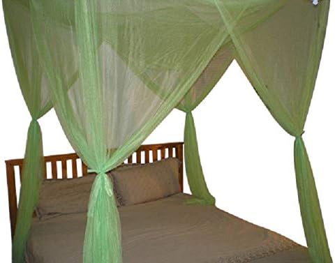  OctoRose 4 Poster Bed Canopy Netting Functional Mosquito Net, Red
