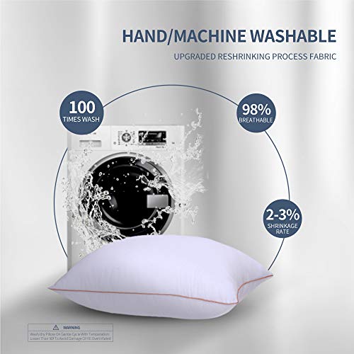  Pillows For Sleeping( Set Of 2, 3 Size ) Hypoallergenic Gel Hotel Pillows Down Alternative -High Firm Support For Side/Back Sleeper (King)