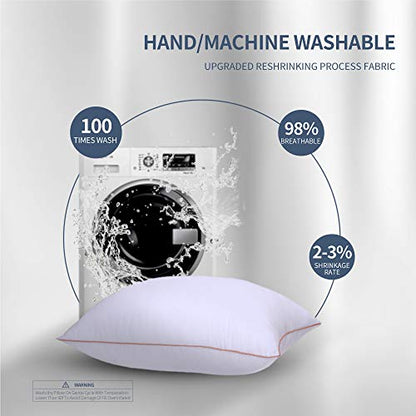  Pillows For Sleeping( Set Of 2, 3 Size ) Hypoallergenic Gel Hotel Pillows Down Alternative -High Firm Support For Side/Back Sleeper (King)