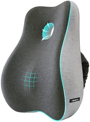  Max&Love Lumbar Support Pillow Cover Ergonomic Design Orthopedic Backrest For Back Pain Relief Memory Foam Back Support For Office Chair Computer Chair Car Seat Recliner And Couch (Dark Gray)