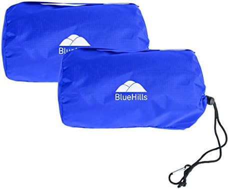  BlueHills Ultra Compact Travel Blanket Pillow In Portable Bag Case Soft 70 X 56 With Strap Backpack Clip Premium Cozy Soft Compact Pack Large Blanket For Airplane Flight Layover Grey - Gray C002