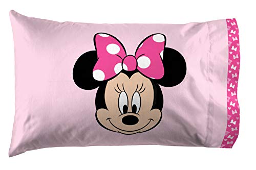  Jay Franco Disney Minnie Mouse Hearts N Love Twin Sheet Set - 3 Piece Set Super Soft And Cozy Kid’s Bedding - Fade Resistant Microfiber Sheets (Official Disney Product)