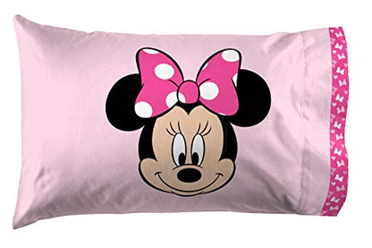  Jay Franco Disney Minnie Mouse Hearts N Love Twin Sheet Set - 3 Piece Set Super Soft And Cozy Kid’s Bedding - Fade Resistant Microfiber Sheets (Official Disney Product)