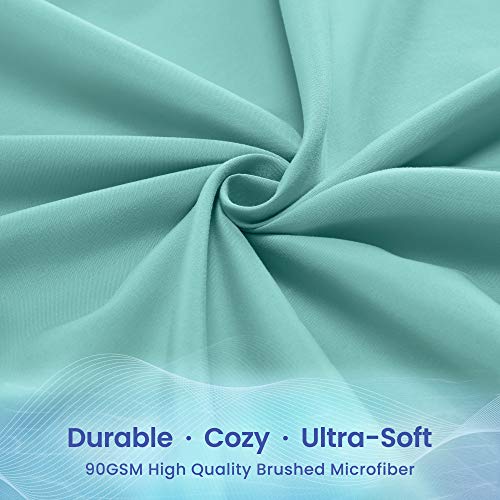  SLEEP ZONE Eco-Friendly Queen Size Bed Sheet Set 4 Piece - Soft & Breathable Microfiber Bedding Sheets Set - Including Flat Sheet, Fitted Sheet, Pillowcase (Green, Queen)
