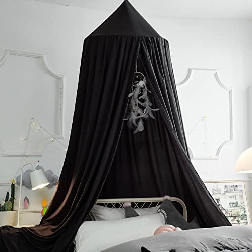  Bed Canopy For Girls Kids,Princess Round Dome Children Dreamy Mosquito Net Bedding Girls Room Castle Play Tent Hanging House Decor Reading Nook Canopies (Beige Pink)