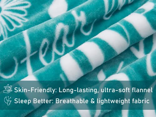  Christian Throw Blanket Religious Gifts With Faith Hope Love Messages For Christian Gifts For Women | Inspirational Fluffy Blankets | Snuggly Soft And Cozy Blanket Christian Decor | 50" X 60" Teal