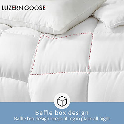  Queen Comforter Duvet Insert White Comforters All Season Alternative Comforter Machine Washable Soft Brushed Microfiber Bedding Comforter With Corner Tabs 90X90Inches 46oz