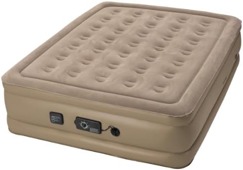  Insta-Bed 19 Inch Raised Height Queen Inflatable Air Bed Mattress With Built In NeverFlat AC Air Pump For Varying Firmness Settings With Carrying Bag