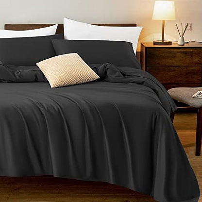  LIANLAM 1000 Thread Count Cotton King Size Sheets - 4 Piece, Luxury Egyptian 100% Cotton Bed Sheets Set, Smooth And Wrinkle, 16-Inch Deep Pocket(Dark Grey,King