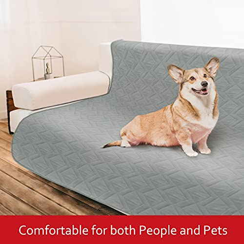  Waterproof Blanket Dog Bed Cover With Non-Skid Bottom, Couch Cover For Dogs, Mattress Protector Furniture Protector, Bed Couch Sofa(52" X 82") Grey