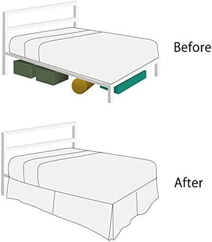  Uffled Bed Skirt With Split Corners - Ivory, Twin BedSkirt, Gathered Style Easy Fit Up To 15 Inch Drop, Wrap With Platform Three Sided Coverage Ruffle Bed Skirts (Ivory Twin)