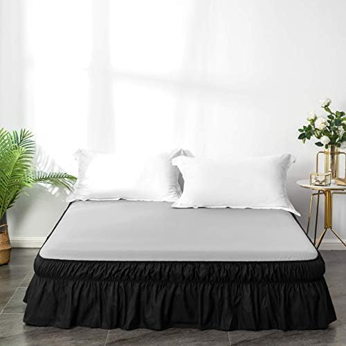  Bed Skirt Queen Size 15-16 Inch Drop Dust Ruffle Premium Soft And Cozy Brushed Microfiber Three Fabric Sides Wrap Around With Elastic No Top Easy On Queen/King Blush Pink